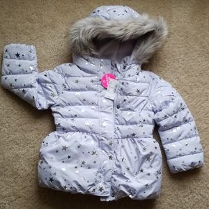 NEW wTagWinter puffer jacket with faux fur trim 3T